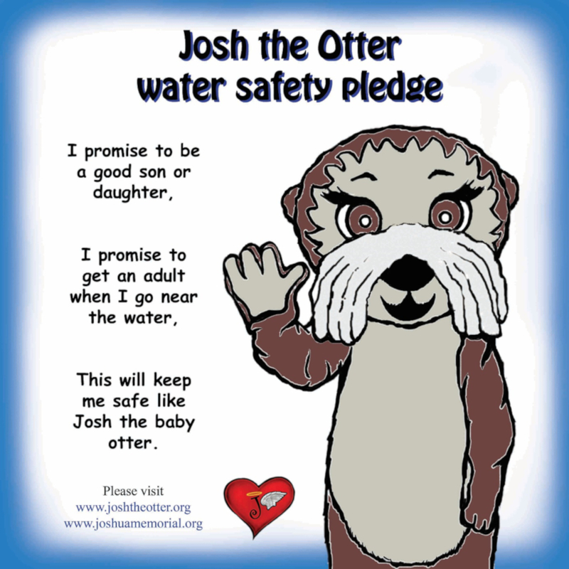 Grafika - Josh the Otter water safety pledge